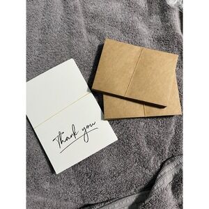 Thank You Cards with Kraft Envelopes and Stickers, Bulk Pack of 24, 3x5 Inch